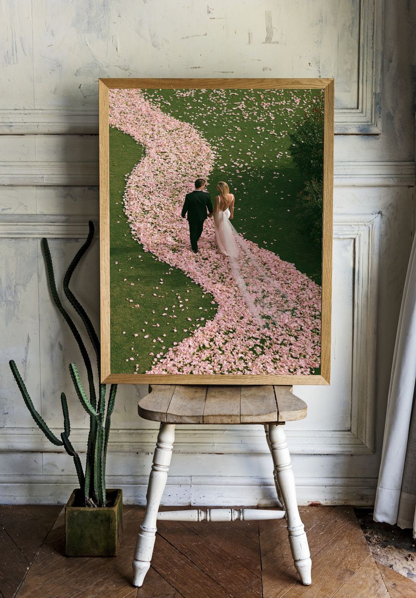Romantic Petal Path Photography Poster. room preview