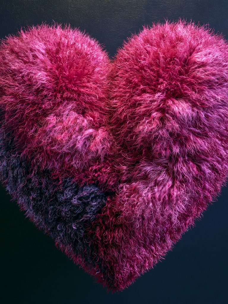 Fuzzy Magenta Heart Print. poster detail