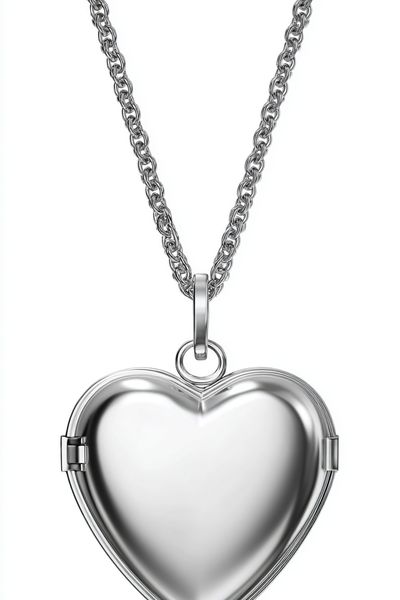 Silver Heart Locket Typography Print. poster