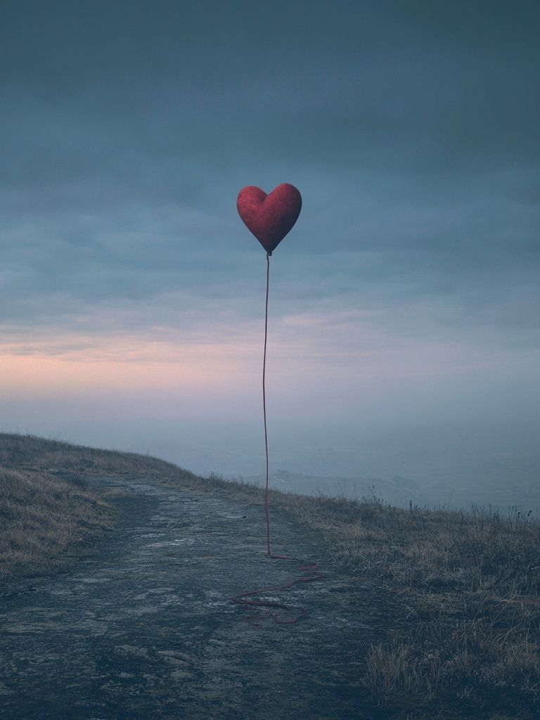 Heart Balloon Landscape Print. poster detail