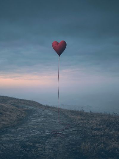 Heart Balloon Landscape Print.