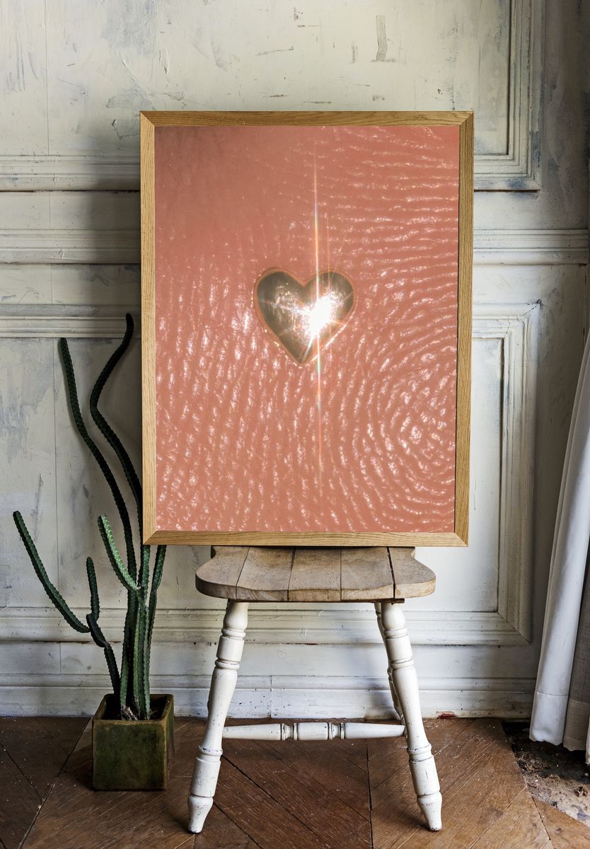 Golden Heart Texture Poster. — room view 1