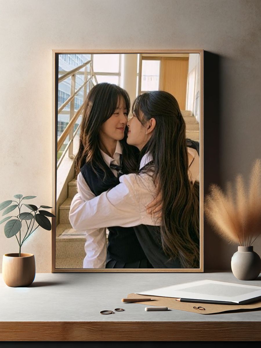Tender Kiss Portrait Poster. — room view 2