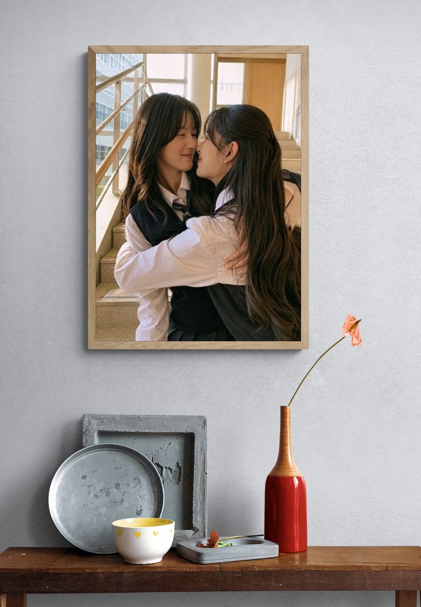 Tender Kiss Portrait Poster. — room view 3