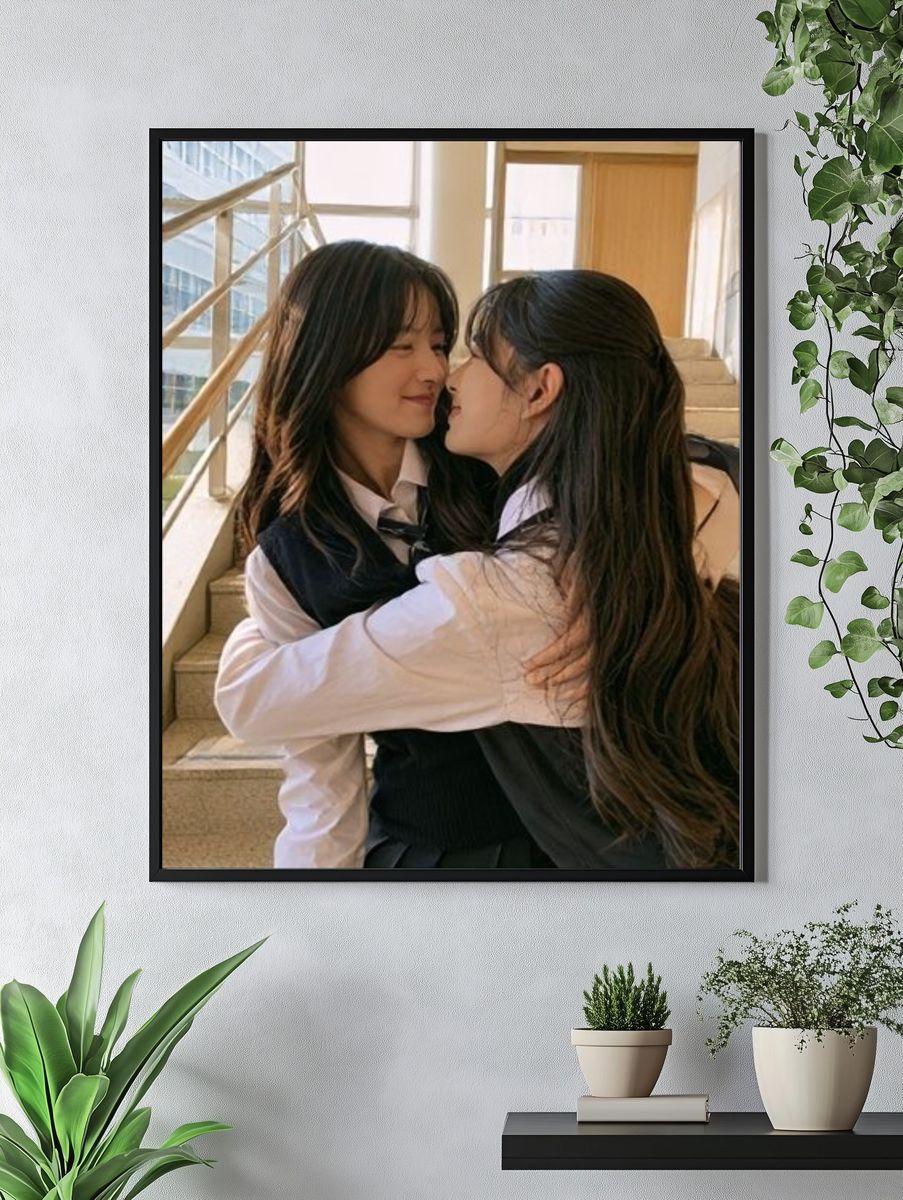 Tender Kiss Portrait Poster. — room view 4