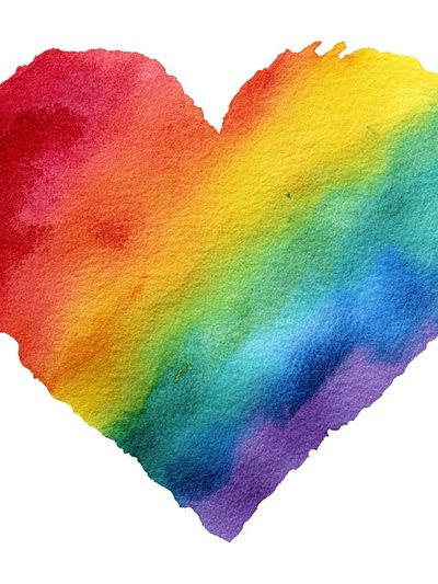 Rainbow Heart Watercolor Print. poster