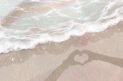 Hand heart shadow background, simple.