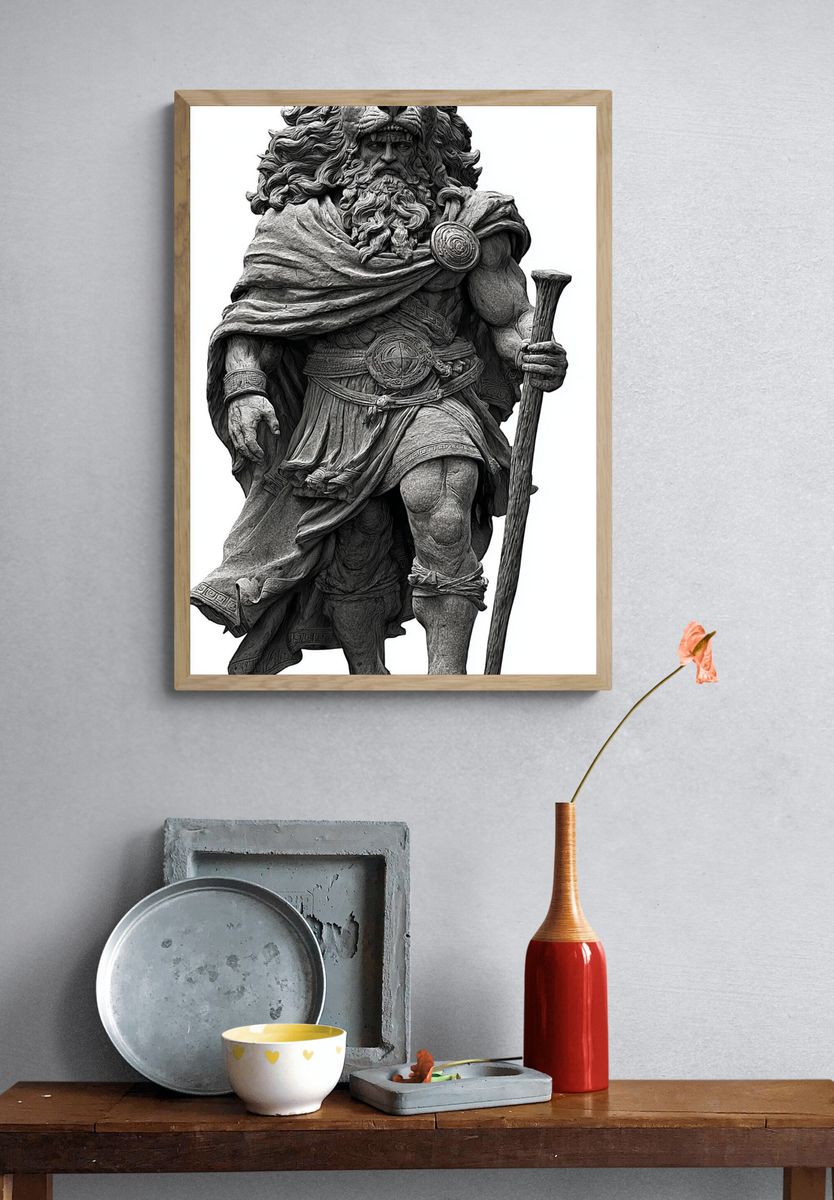 Lion Warrior Sculpture Poster. — room view 3