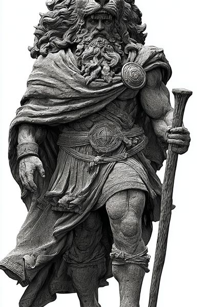 Lion Warrior Sculpture Poster. poster