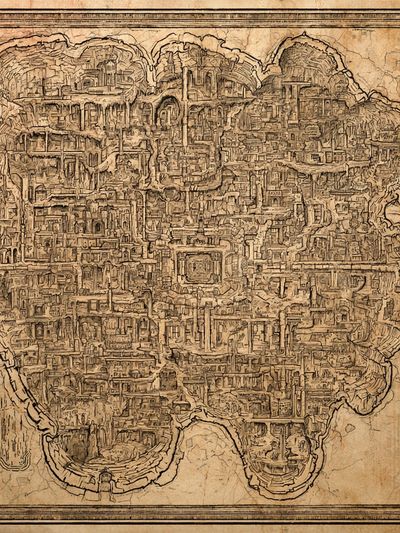 Ancient City Map Vintage Print. poster