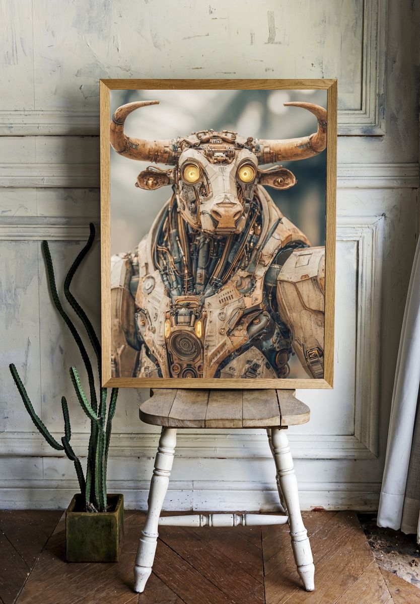 Mechanical Bull — Digital Art Print. — room view 1