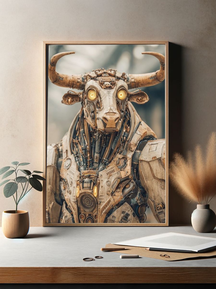 Mechanical Bull — Digital Art Print. — room view 2