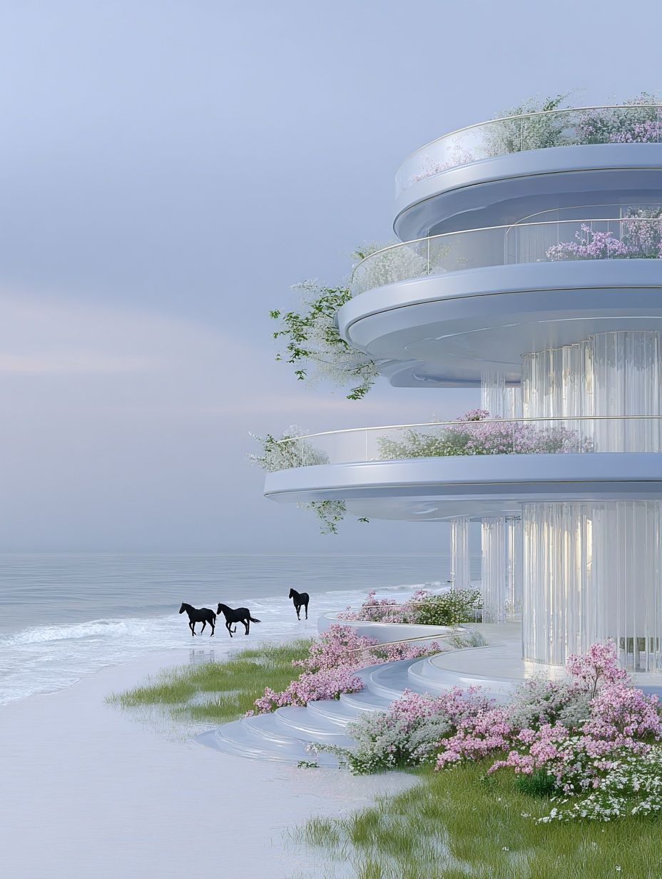 Modern Coastal Architecture Poster. poster — architecture art