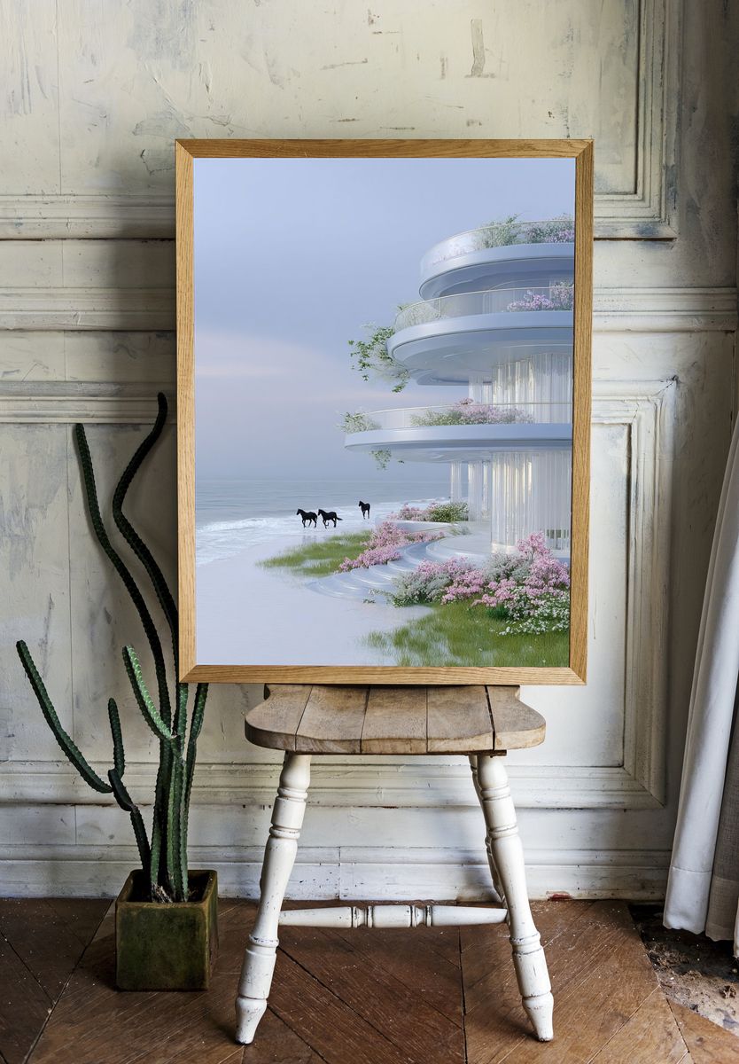 Modern Coastal Architecture Poster. room preview