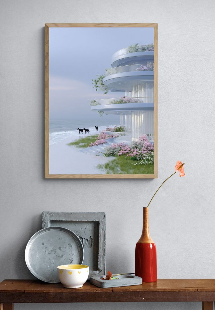 Modern Coastal Architecture Poster. — room view 3