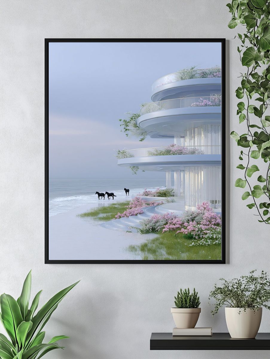 Modern Coastal Architecture Poster. — room view 4
