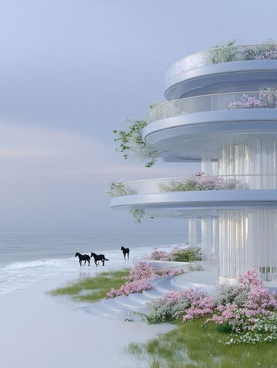 Modern Coastal Architecture Poster.