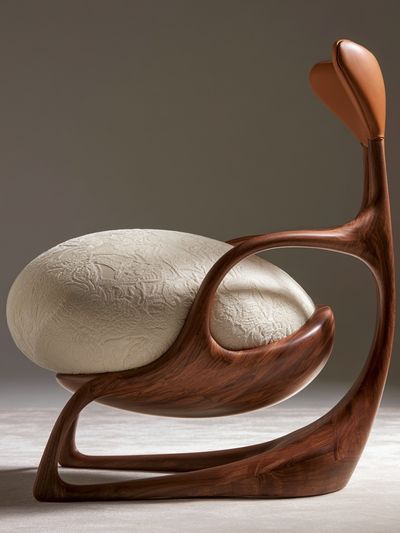 Sculptural Wooden Chair Poster.