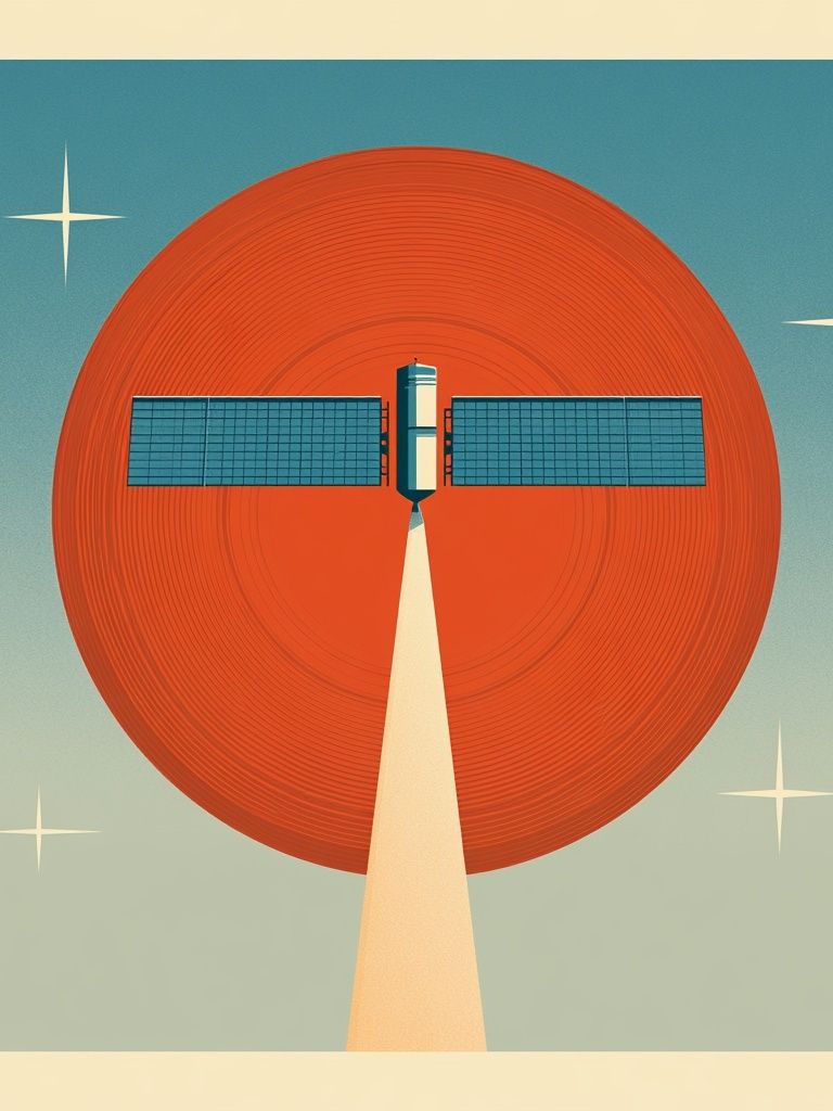 Retro Satellite Mid-Century Modern Poster. poster detail