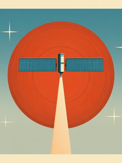 Retro Satellite Mid-Century Modern Poster.