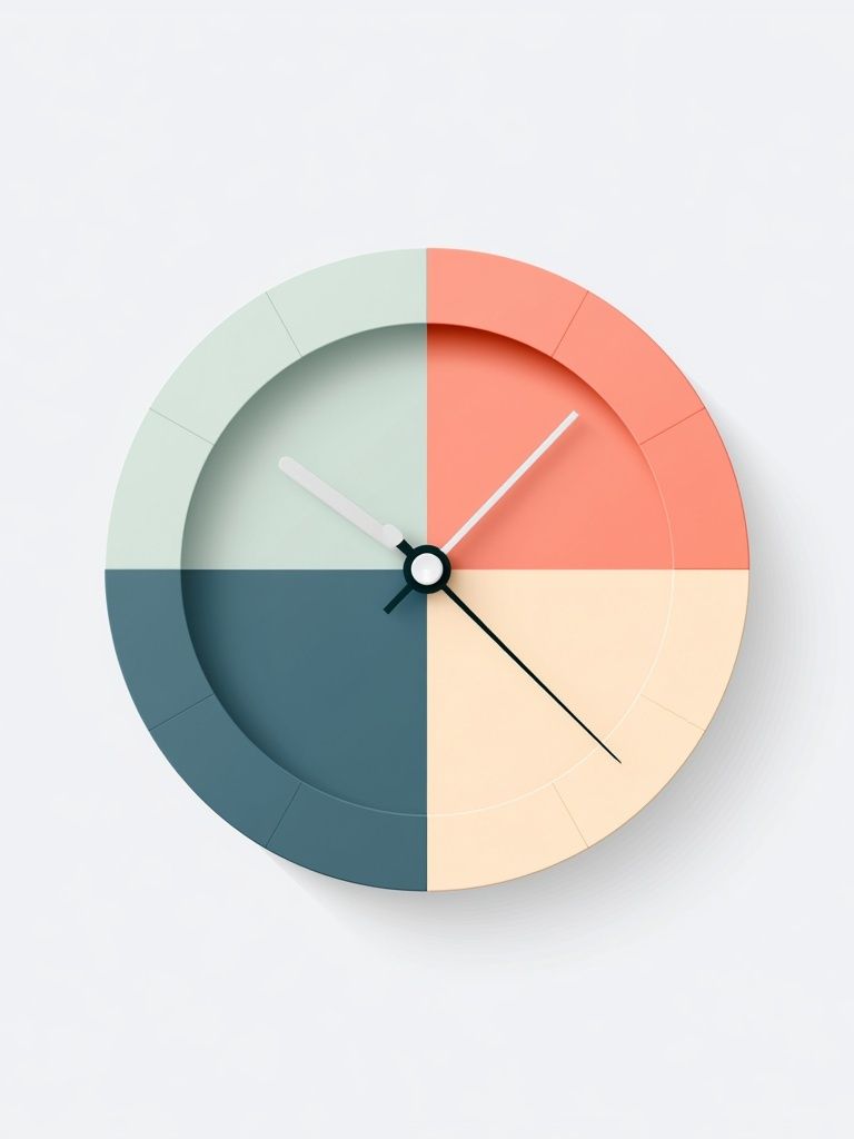 Pastel Geometric Wall Clock Print. poster — mid-century-modern art