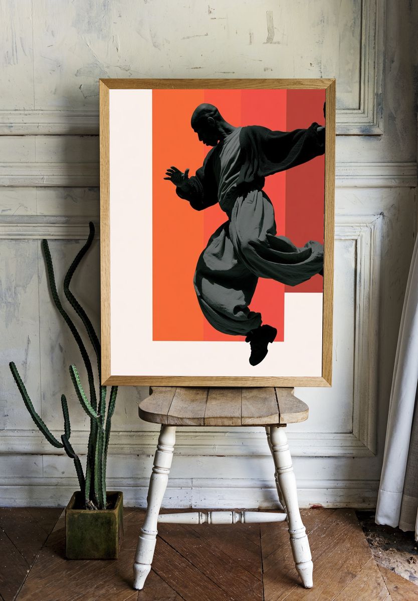 Dancing Silhouette Mid-Century Modern Poster. room preview