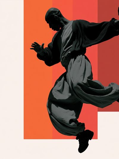 Dancing Silhouette Mid-Century Modern Poster.