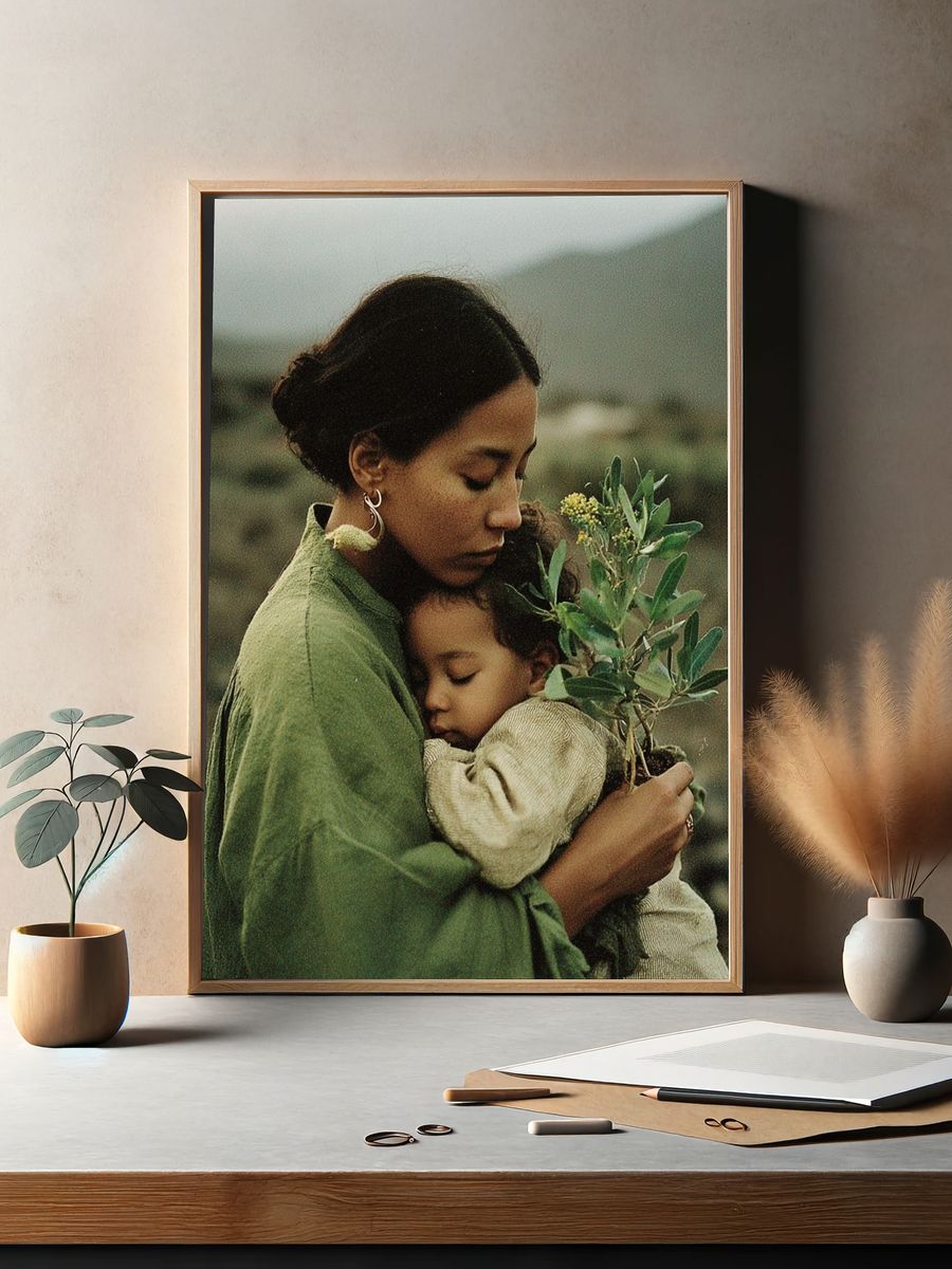 Mother and Child Portrait Photography Poster. — room view 2