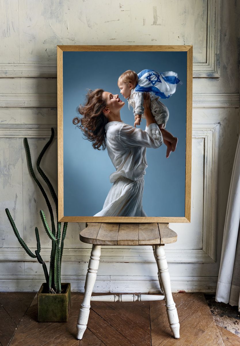 Mother and Child Portrait Print. — room view 1