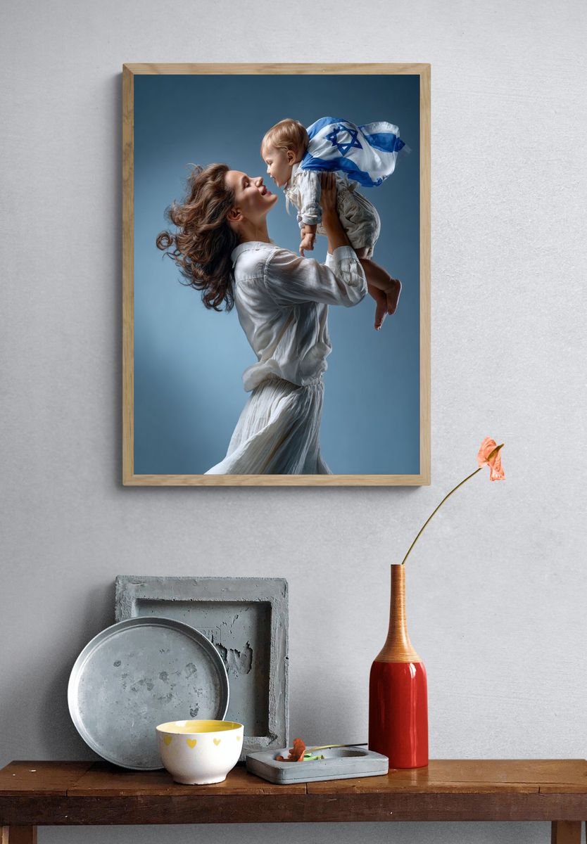 Mother and Child Portrait Print. — room view 3