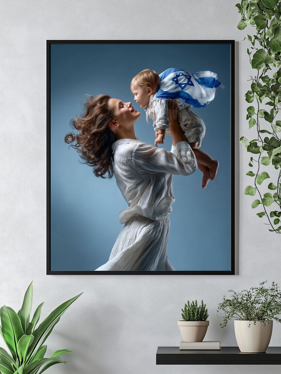 Mother and Child Portrait Print. — room view 4