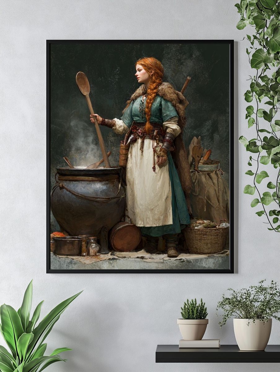 Medieval Cook Portrait Print. — room view 4