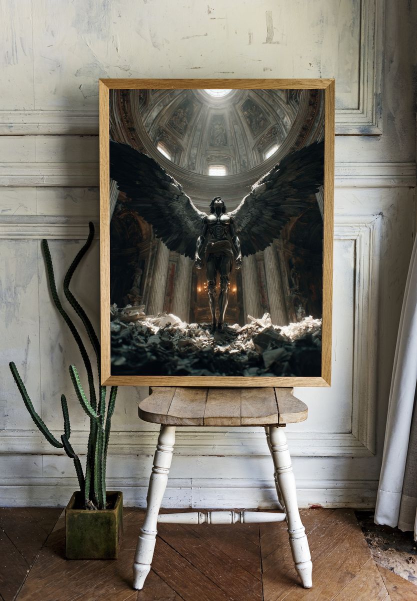 Mechanical Angel — Surreal Art Print. — room view 1