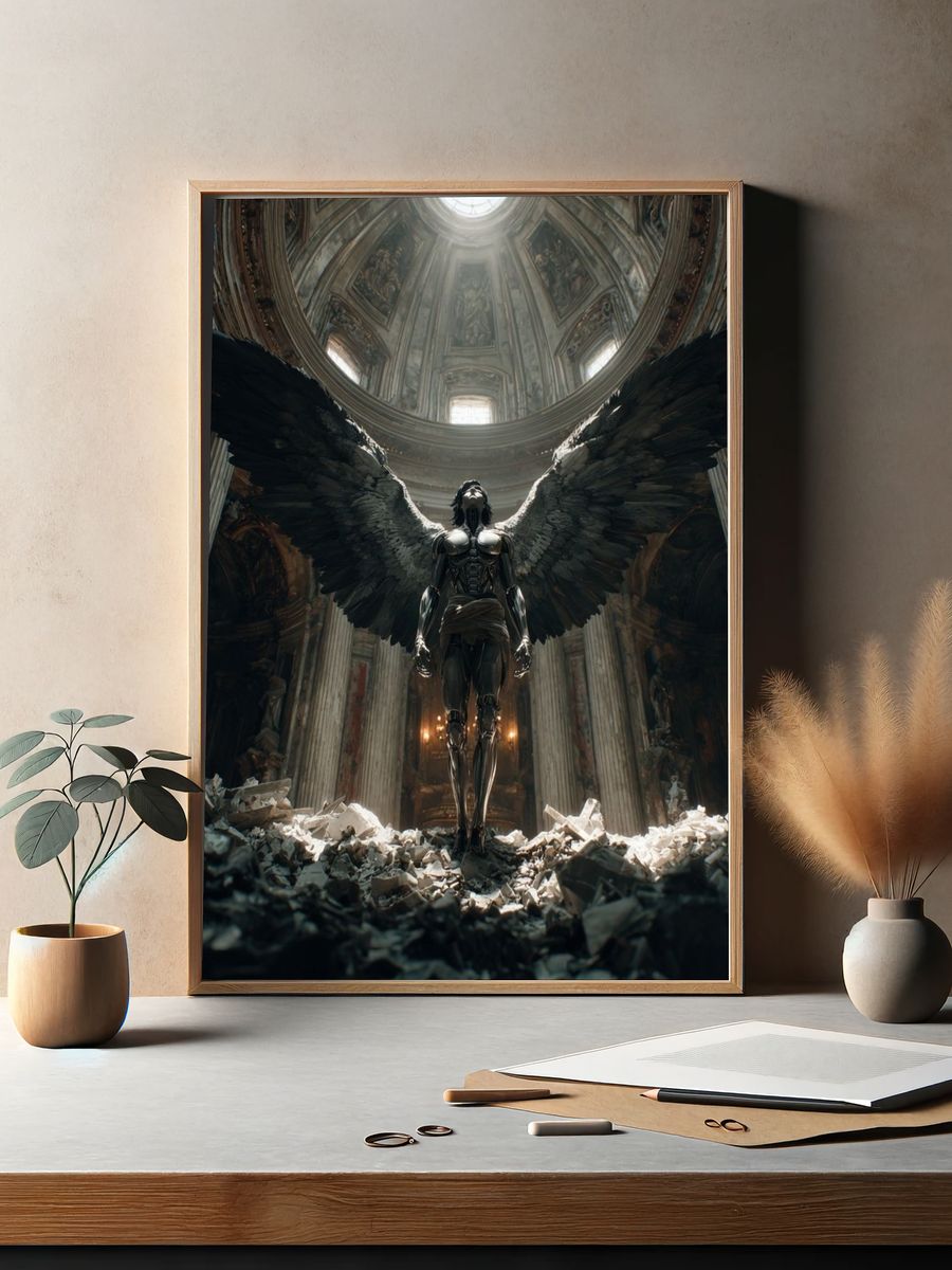 Mechanical Angel — Surreal Art Print. — room view 2