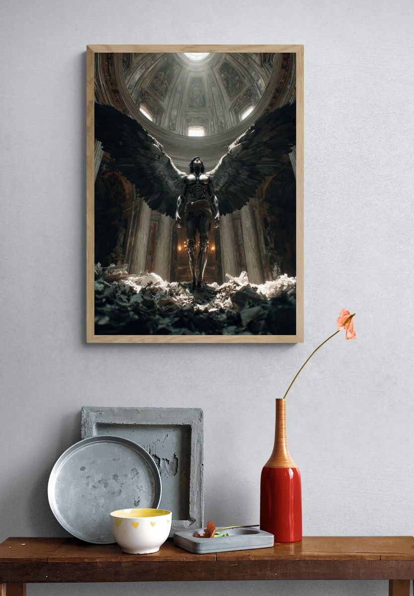 Mechanical Angel — Surreal Art Print. — room view 3