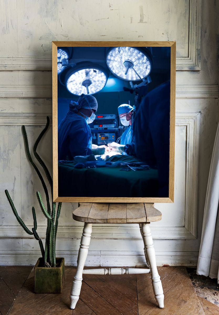 Surgical Team in Action — Medical Photography Print. — room view 1