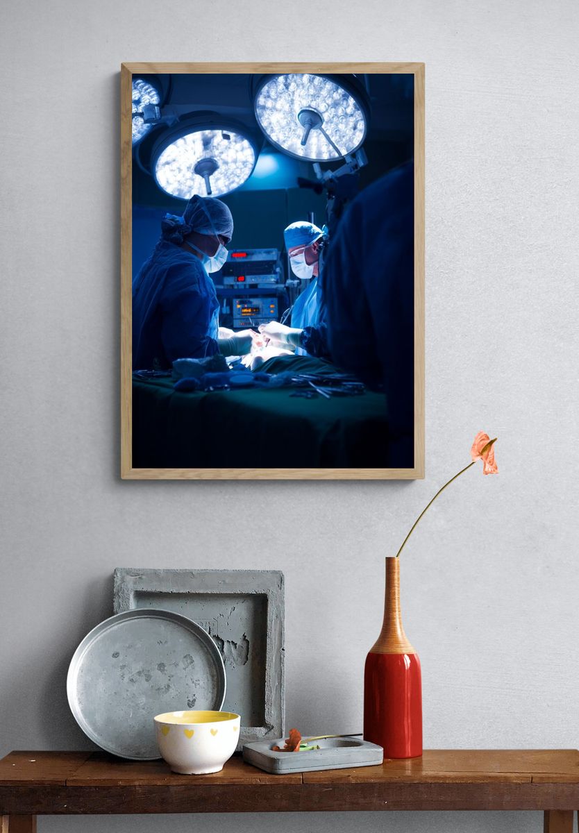 Surgical Team in Action — Medical Photography Print. — room view 3