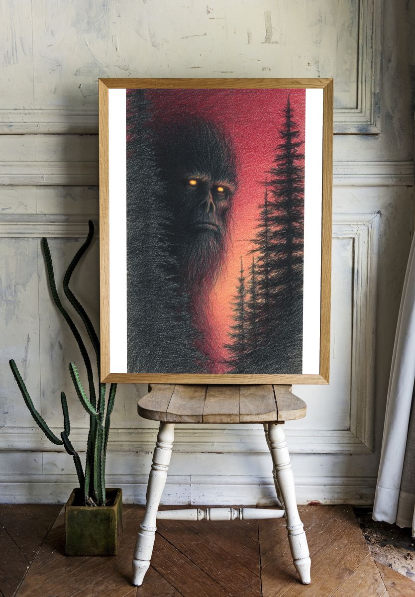 Mysterious Forest Guardian — Fine Art Print. — room view 1