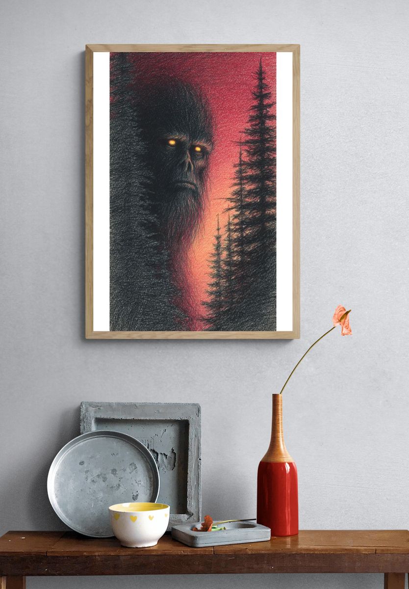 Mysterious Forest Guardian — Fine Art Print. — room view 3