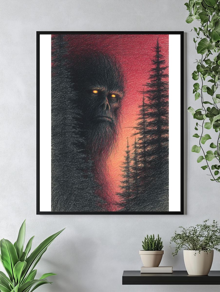Mysterious Forest Guardian — Fine Art Print. — room view 4