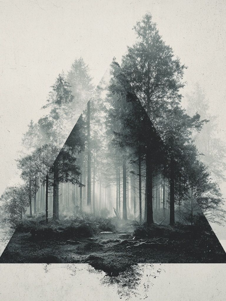 Misty Forest Triangle Poster. poster — nature art