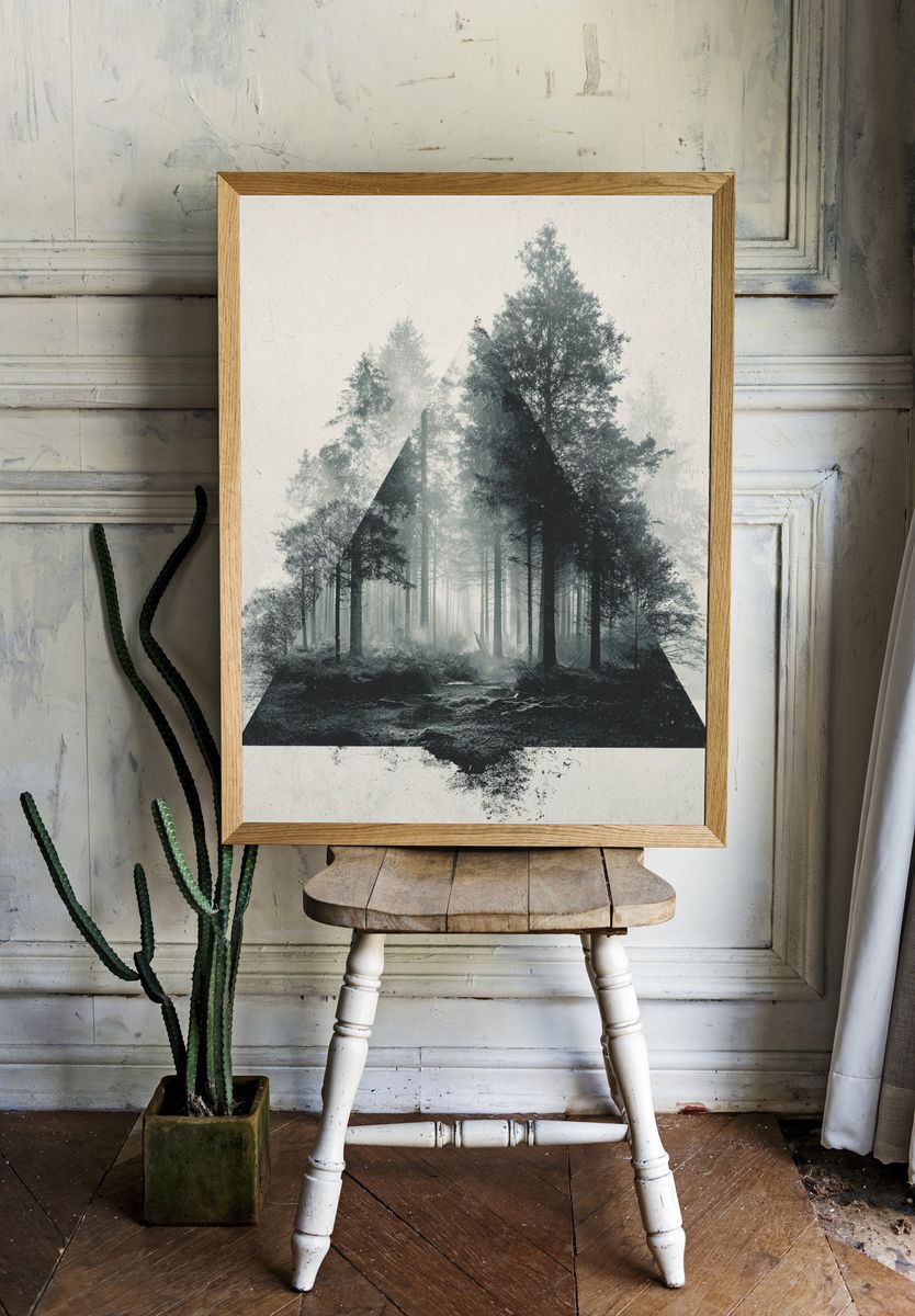 Misty Forest Triangle Poster. — room view 1