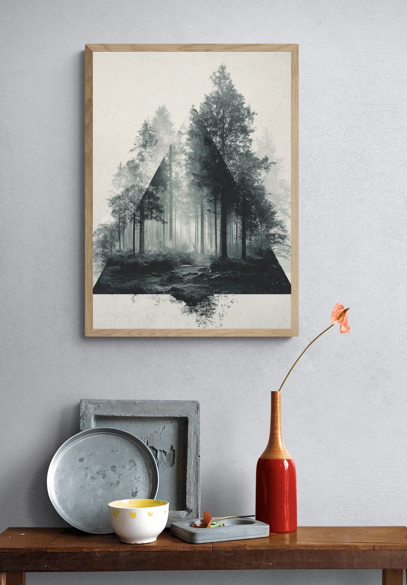 Misty Forest Triangle Poster. — room view 3
