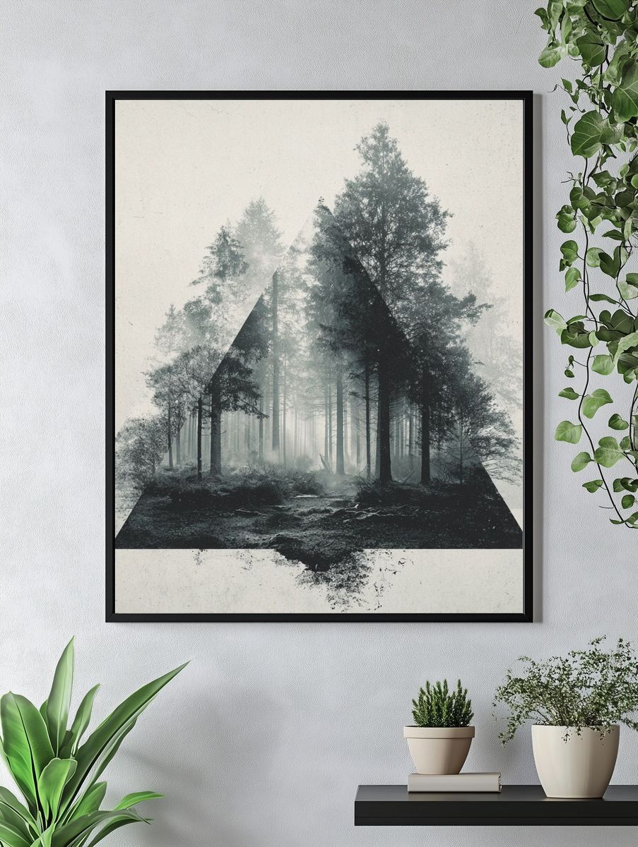 Misty Forest Triangle Poster. — room view 4