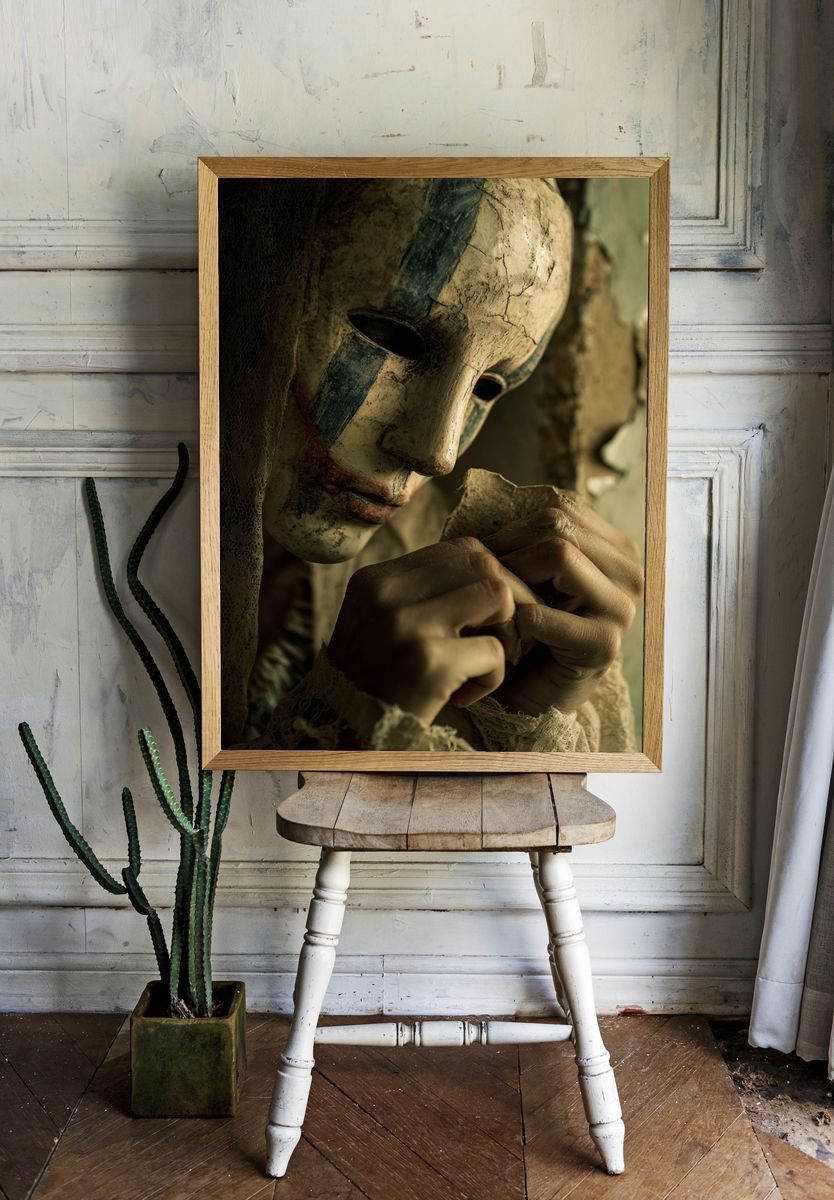 Masked Figure Fine-Art Print. — room view 1