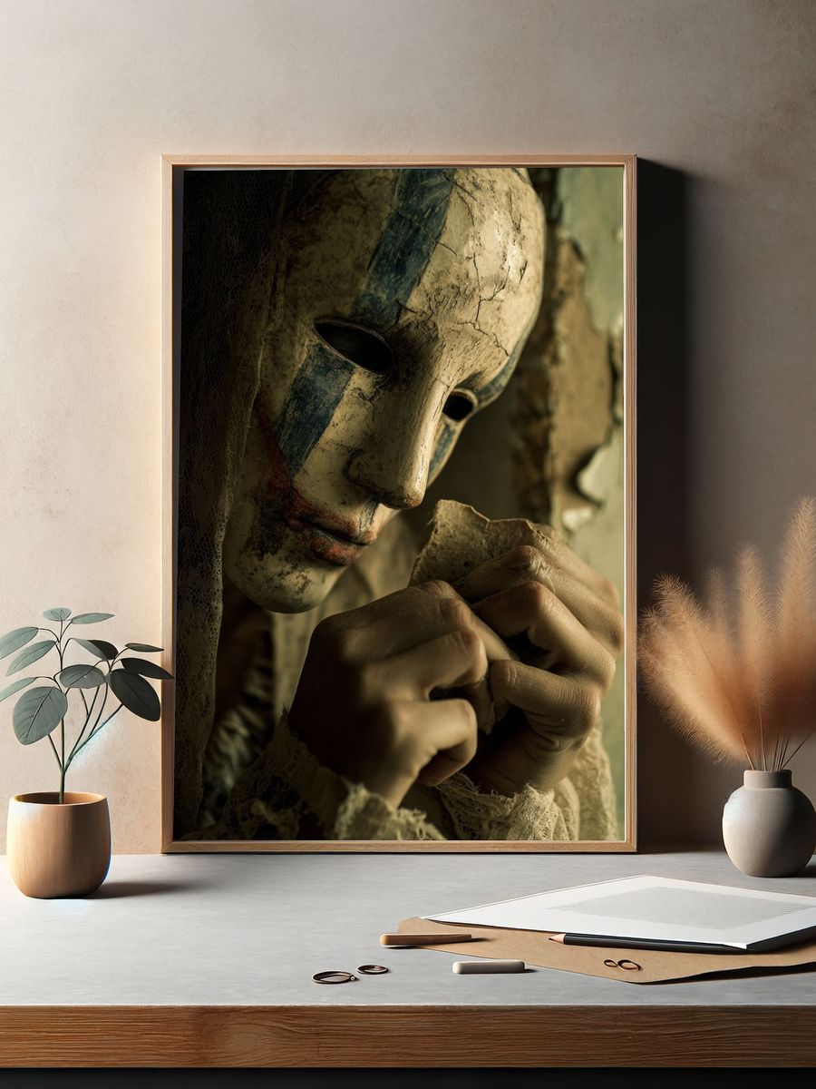 Masked Figure Fine-Art Print. — room view 2