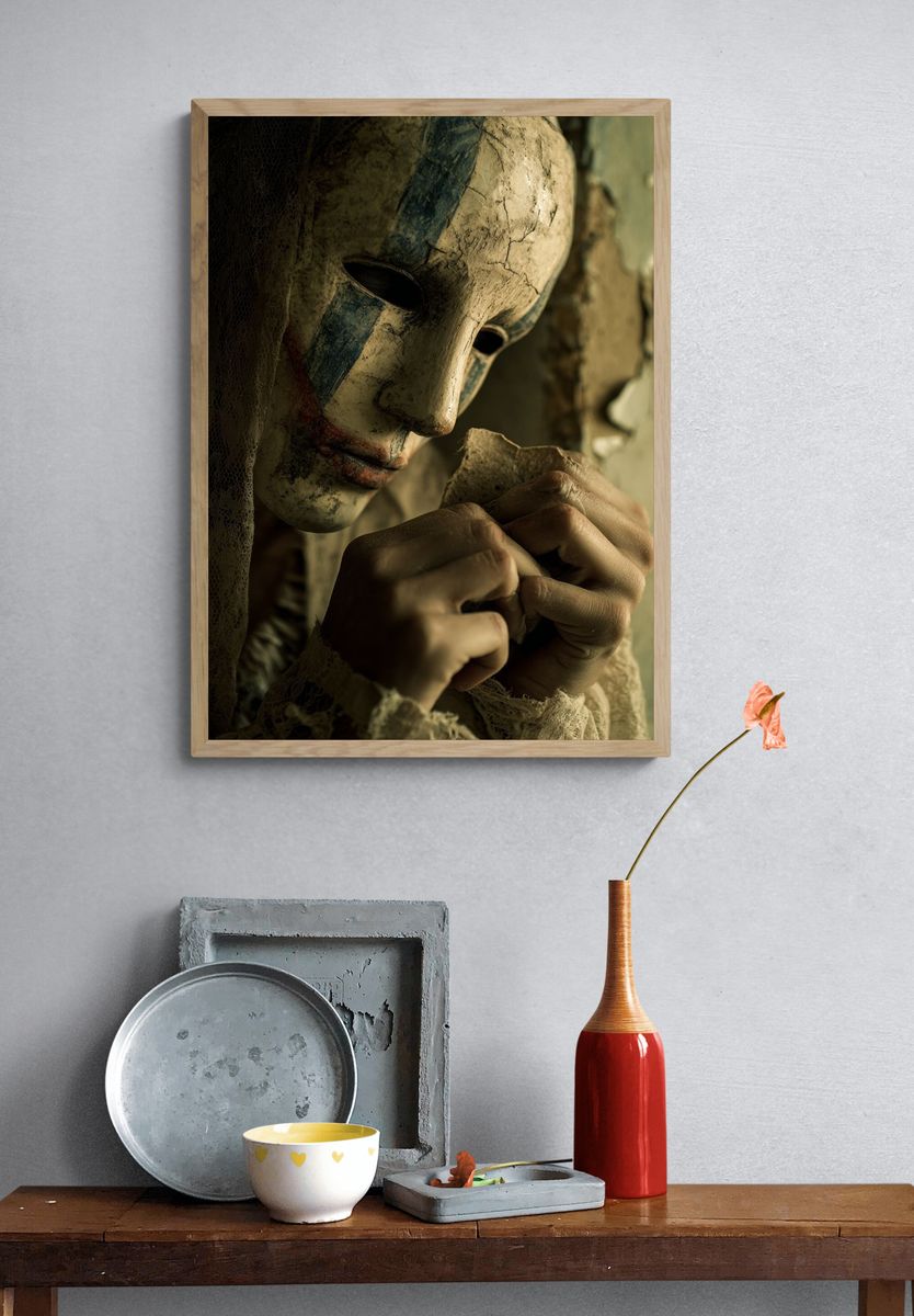 Masked Figure Fine-Art Print. — room view 3