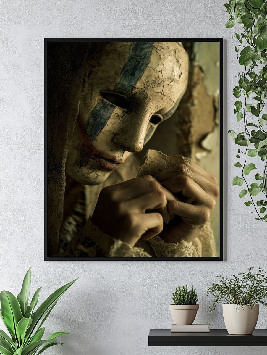 Masked Figure Fine-Art Print. — room view 4