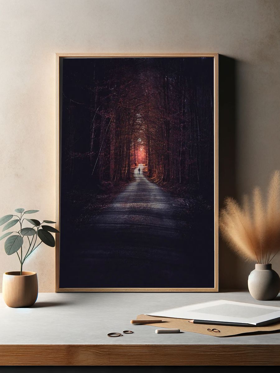 Mysterious Forest Path — Photography Print. — room view 2