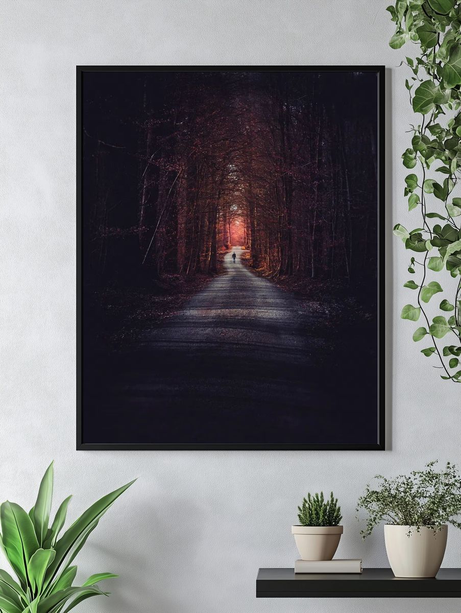 Mysterious Forest Path — Photography Print. — room view 4